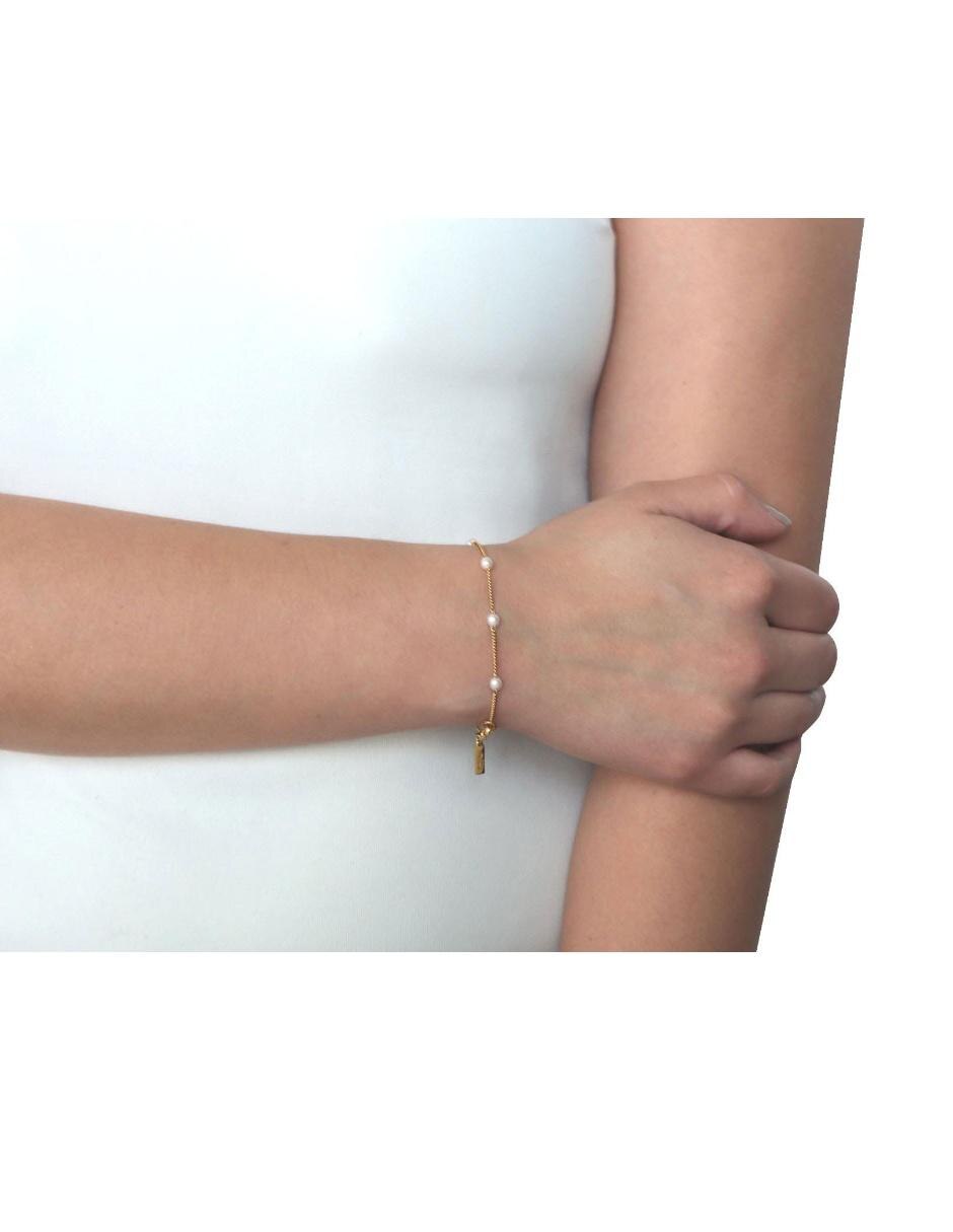 Pulsera con perla acabado liso 3
