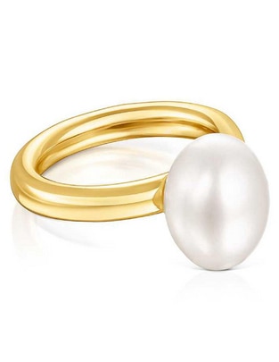 Anillo Gloss de plata vermeil perla brillante