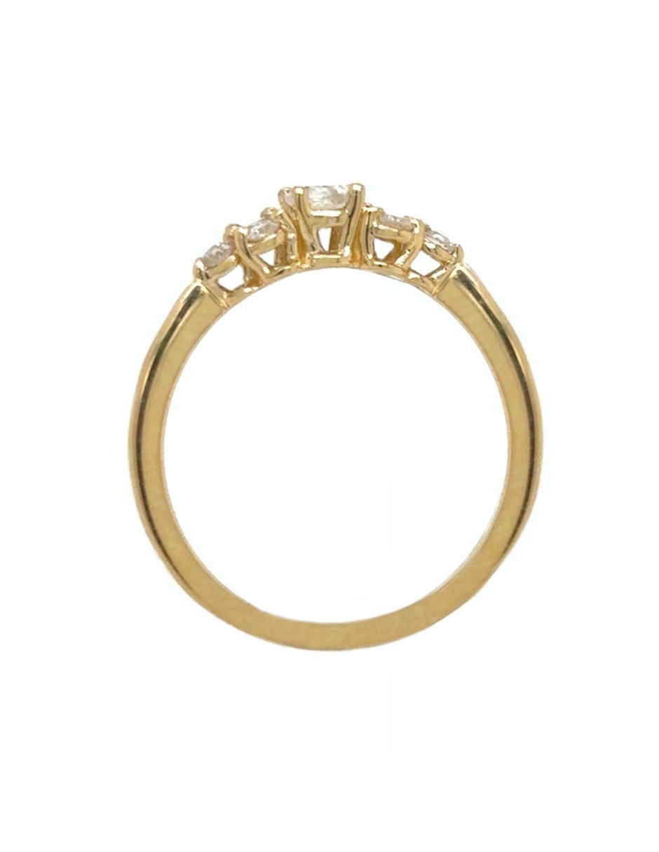 Anillo de compromiso de oro amarillo 14 k Idc diamante