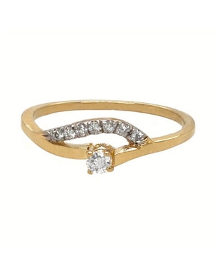 Anillo de compromiso de oro amarillo 14 k Idc diamante