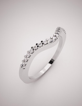 Anillo de oro blanco diamante pulido 1