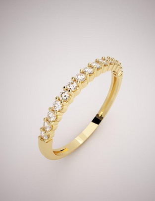 Anillo de oro amarillo diamante pulido 1
