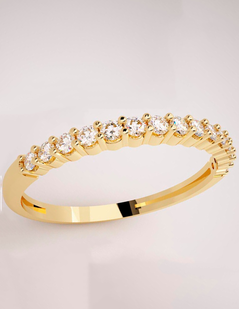 Anillo de oro amarillo diamante pulido 2