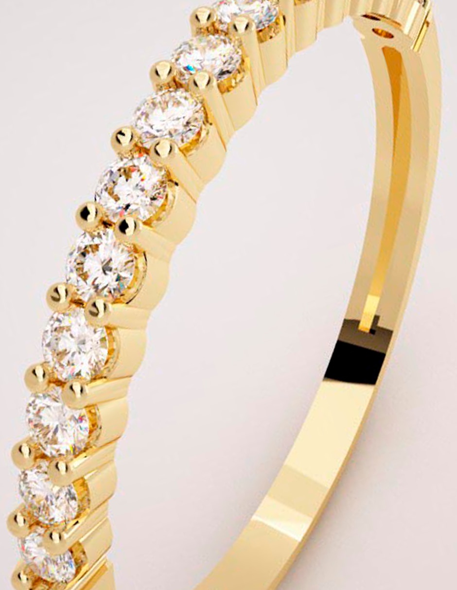 Anillo de oro amarillo diamante pulido Anillo de oro amarillo diamante pulido