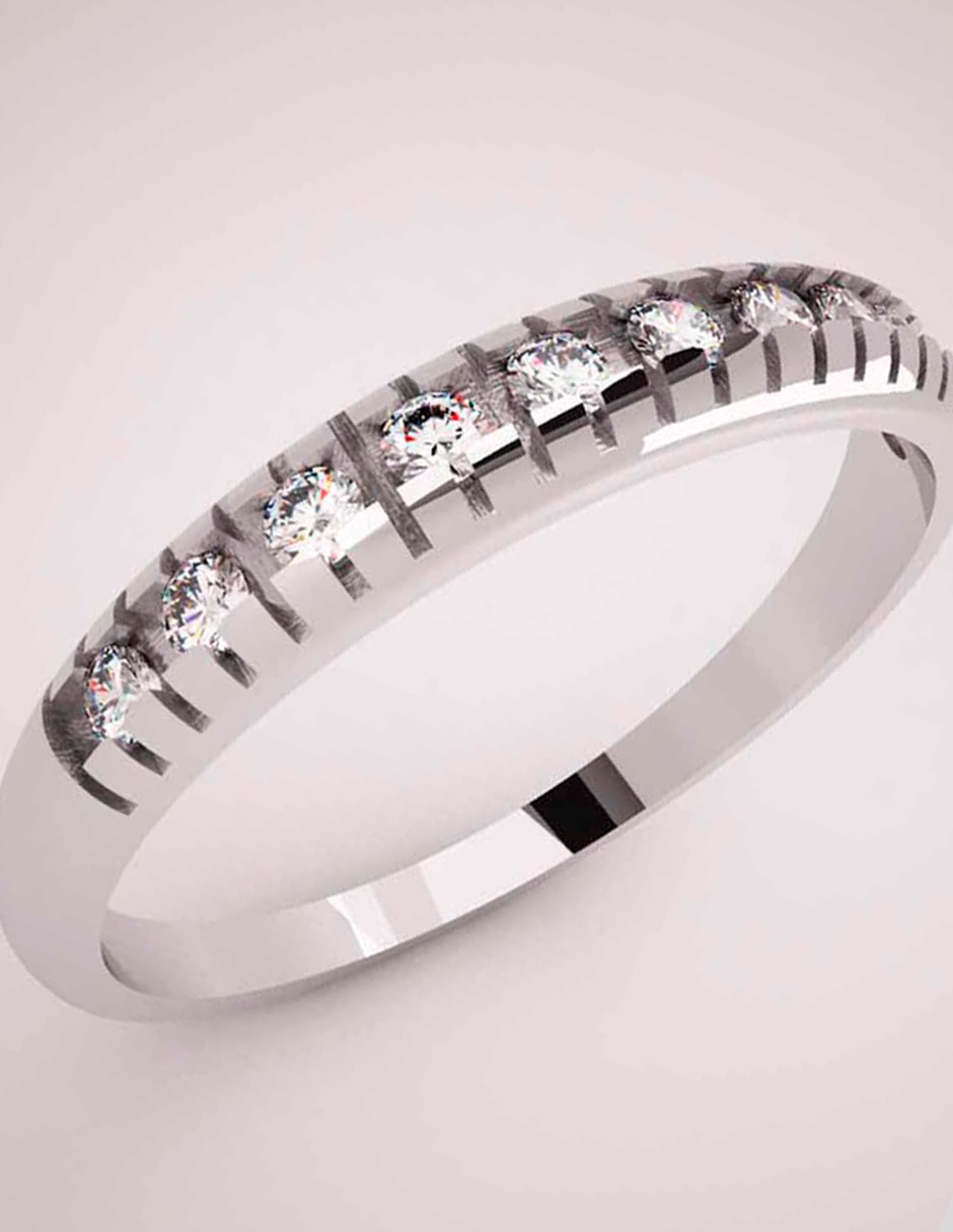 Anillo de oro blanco diamante pulido 2
