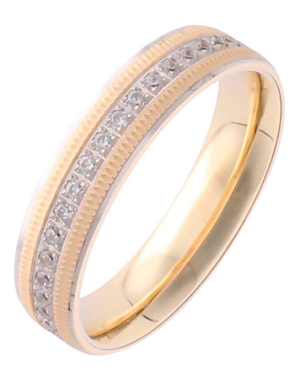 Anillo de oro amarillo diamante diamantado 2