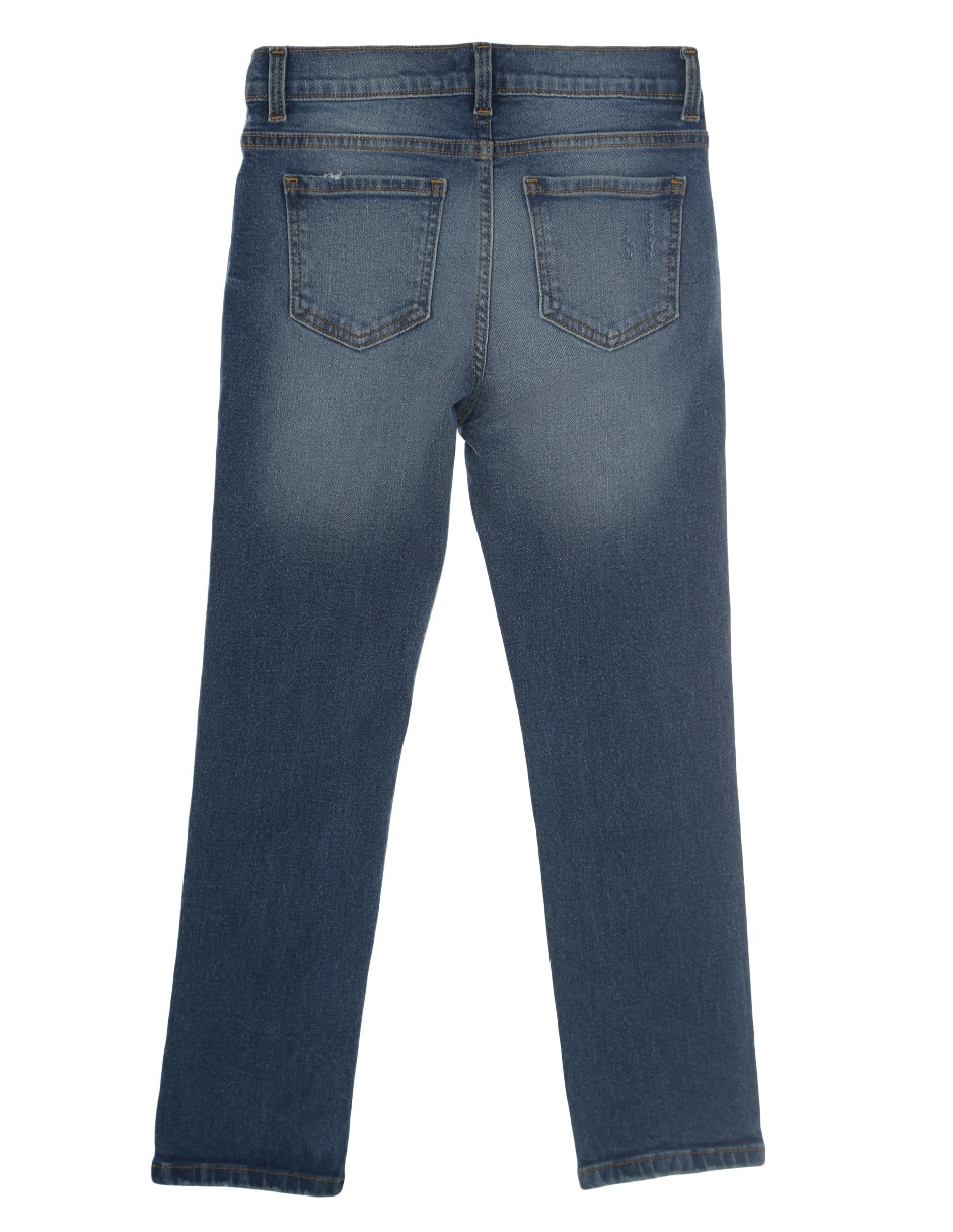 Jeans skinny lavado medio para niño 4