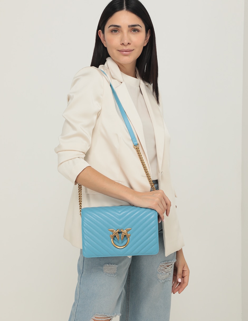 Bolsa crossbody Pinko Classic Love de piel para mujer