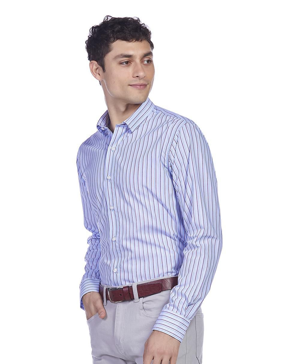 Camisa formal de algodón manga larga para hombre