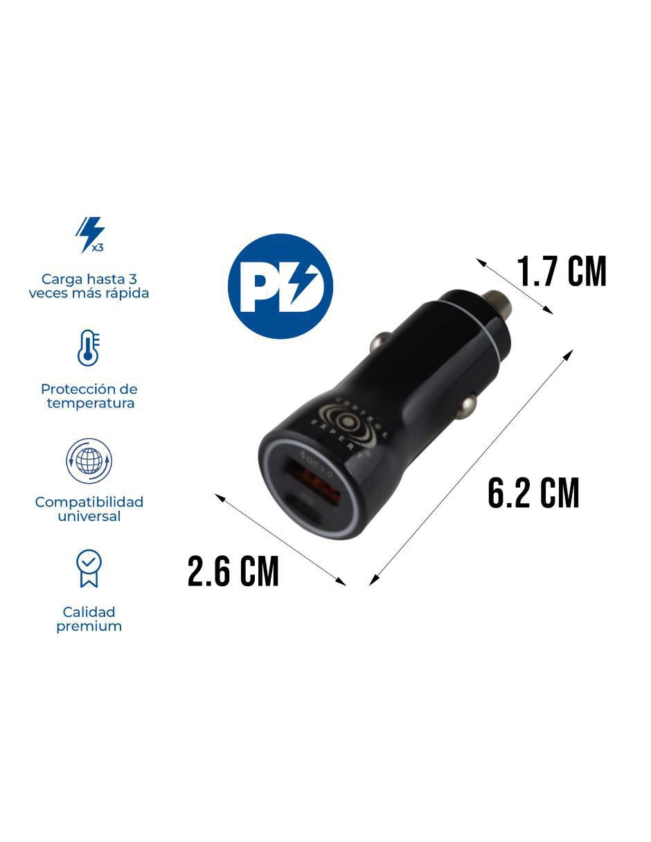 Cargador auto USB tipo A + USB tipo C 8