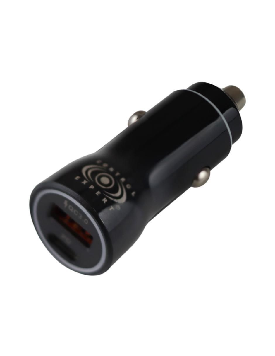 Cargador auto USB tipo A + USB tipo C 12