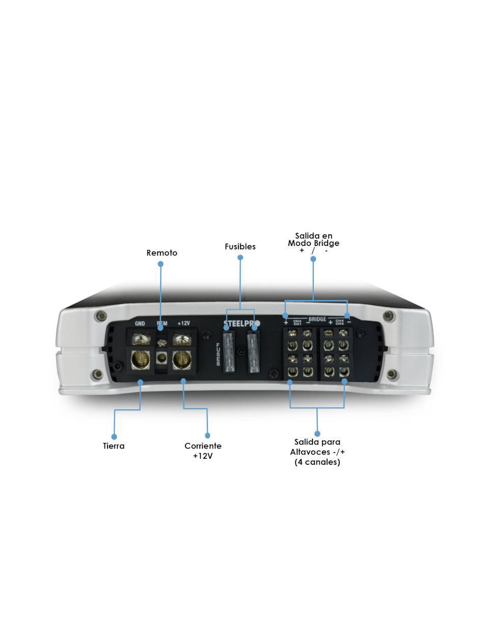 Amplificador para automovil oc4-1850d de 9 v