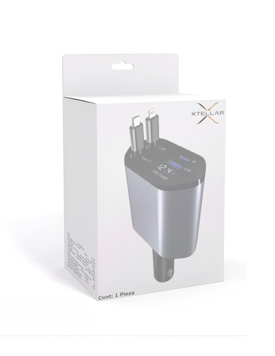 Cargador auto de 120 W USB + USB tipo C