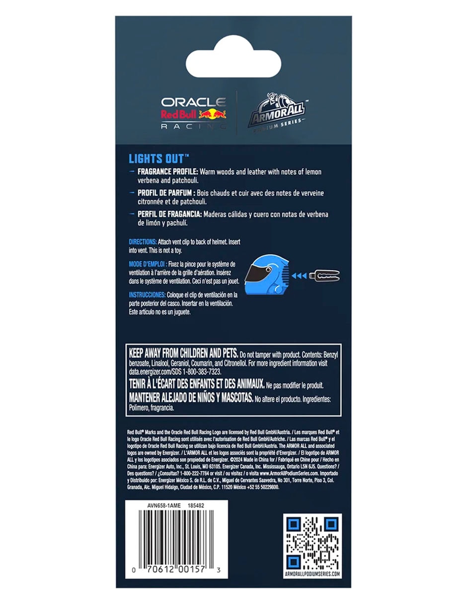 Aromatizante Oracle Red Bull Racing ambientador de gel aroma pachulí 3