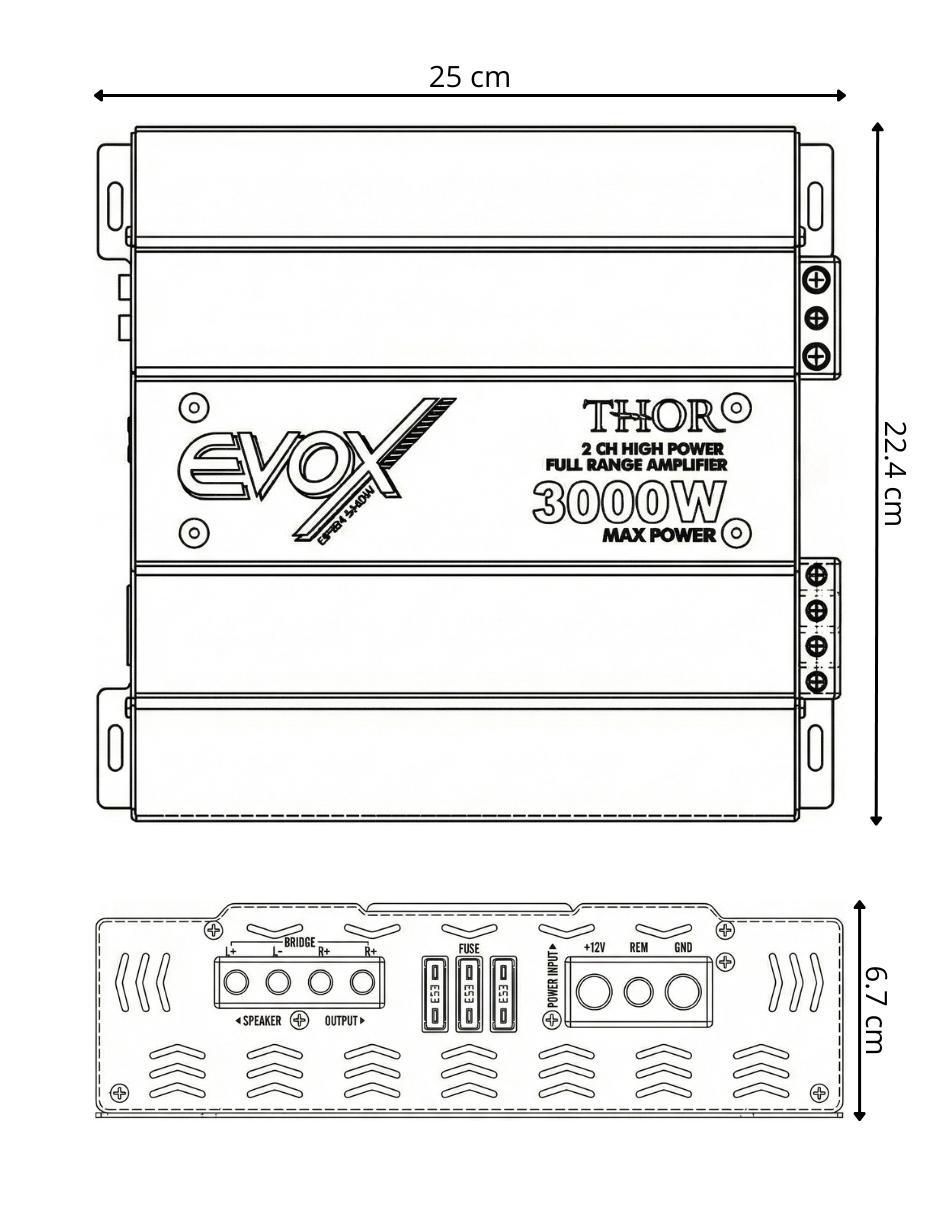 Amplificador para auto Thor de 7 V 8