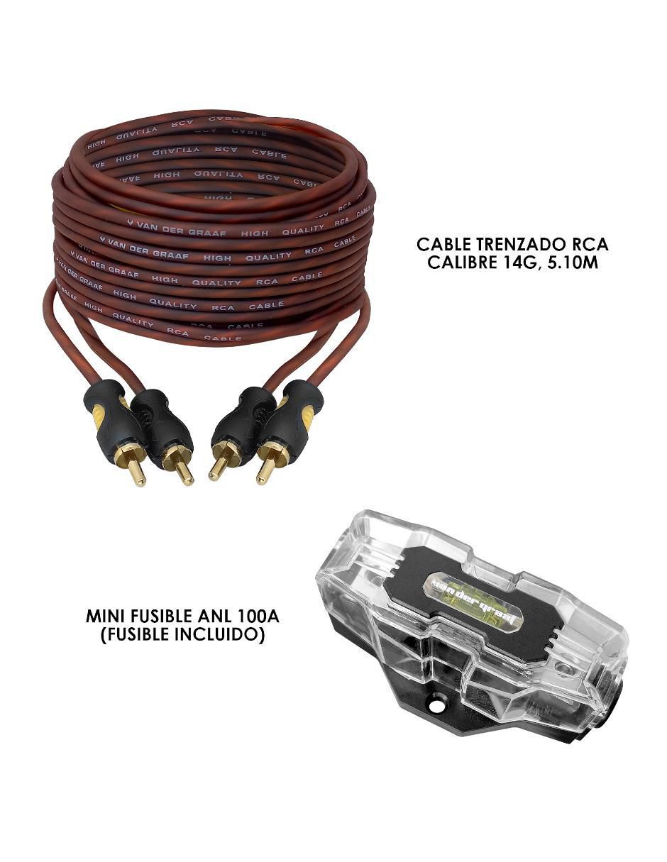 Kit instalación para amplificador RCA a tipo RCA de 5 m 3