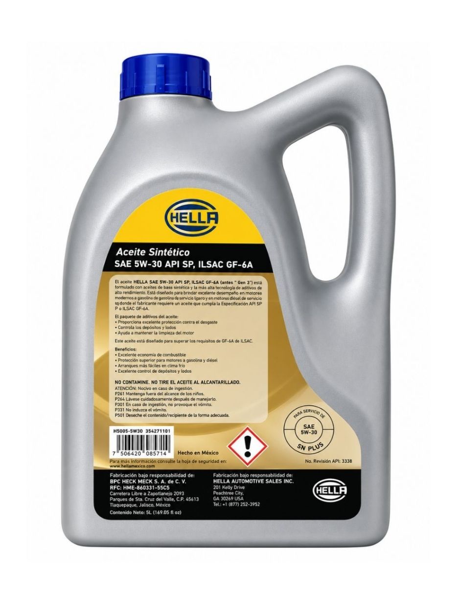 Aceite para automóvil 5w30 5 litros 2
