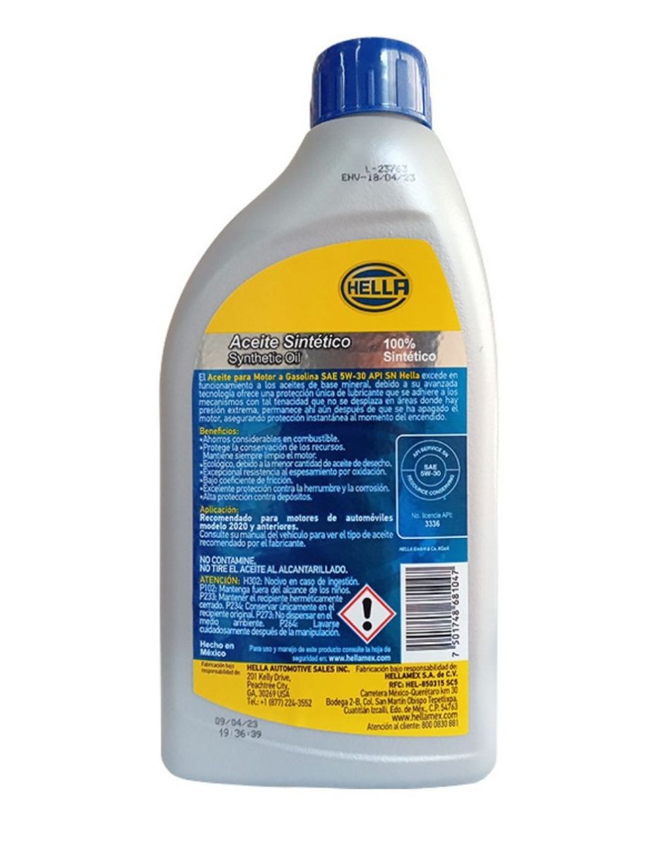 Aceite sintético para automóvil 5W-30 946 ml 2