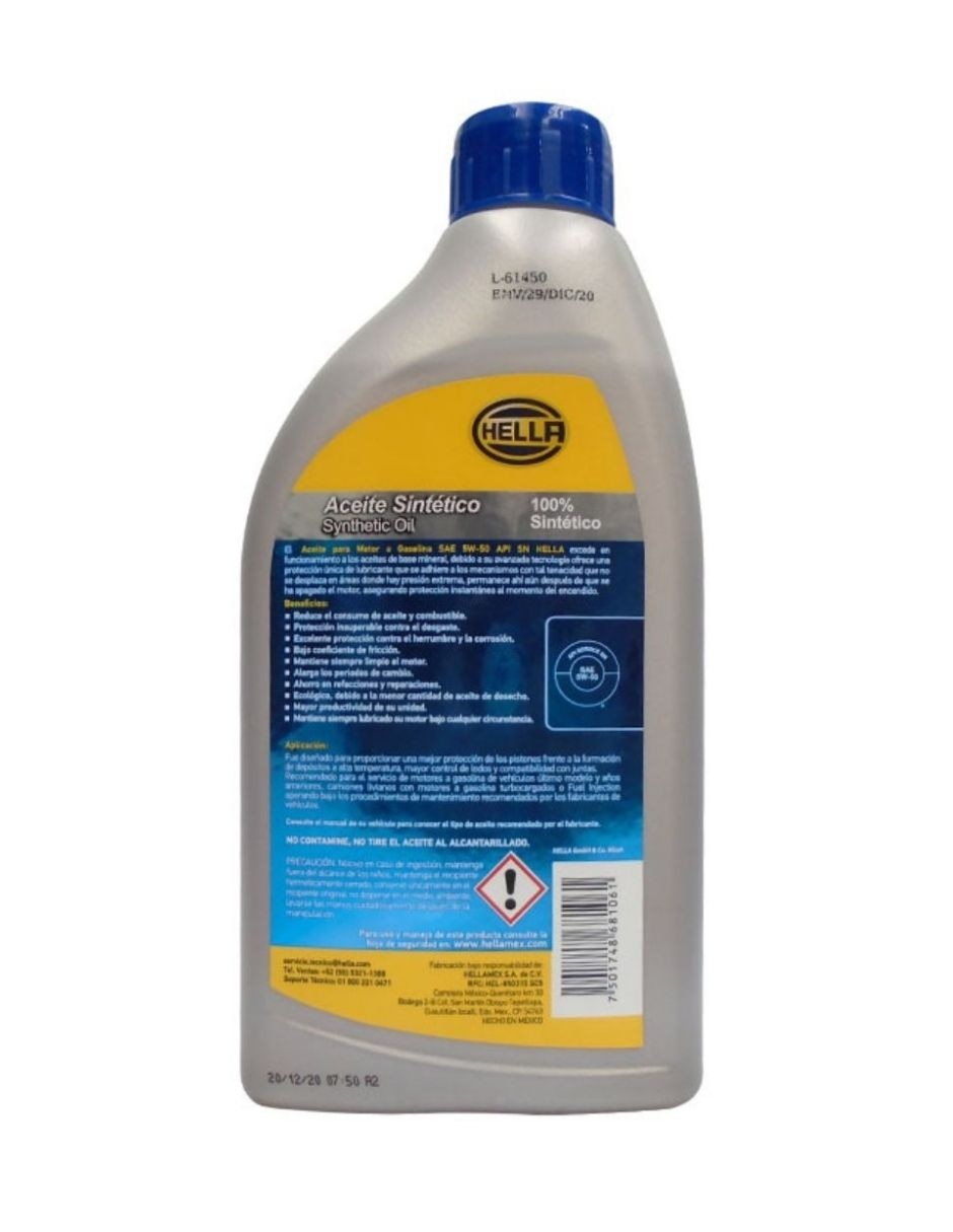 Aceite para automóvil 5w50 946ml