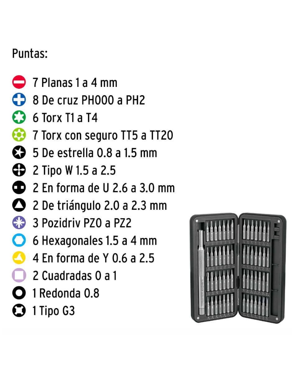 Desarmador de presición 103794 56 piezas 3